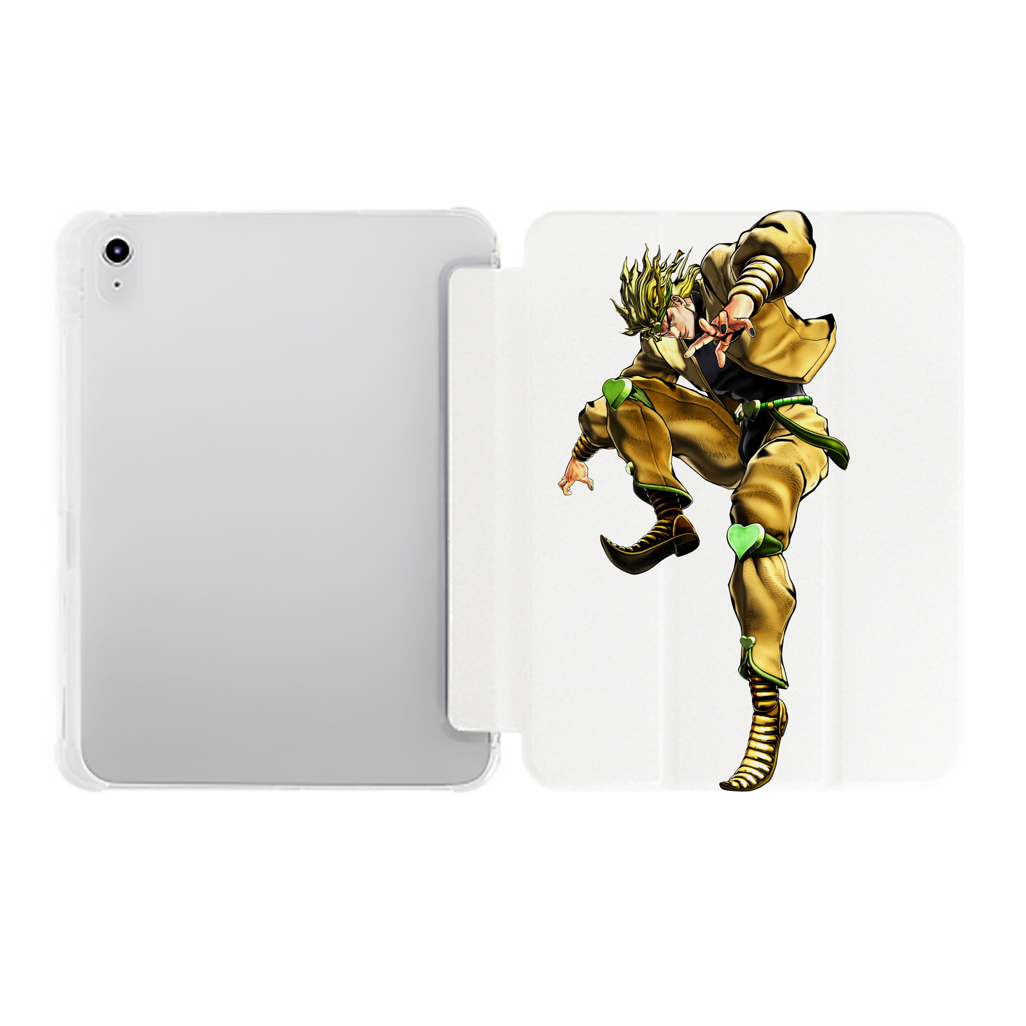 （画像用） ジョジョの奇妙な冒険 ディオ?ブランドー JoJo's Bizarre Adventure Dio Brando IPad ケース ペン収納付き 三つ折りスタンド PUレザー×シリコン 対応機種9.5/10.5/10.9インチ